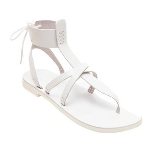 White free people vacation day gladiator wrap sandals